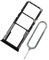 MMOBIEL Double Support de Fente de Carte SIM de Remplacement Compatible avec Xiaomi Redmi Note 12 4G - Inclus. Joint en Caoutchouc et Sim Pin - Noir