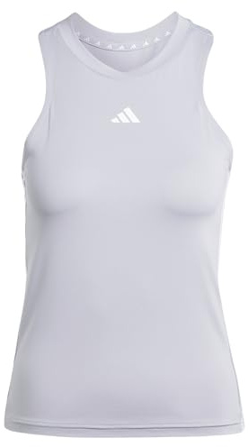 adidas Damen AEROREADY Train Essentials Regular 3-Stripes Tank Top, Glory Grey/White, S