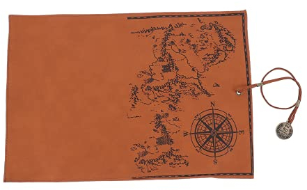 EXCEART Großraum-stiftehalter Aus Segeltuch Im Vintage-Stil Roll-up-Tasche Mit Piraten-schatzkarten-Muster