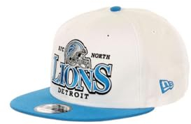 New Era Detroit Lions NFL Helmet White Original Teamcolour Blue 9Fifty Snapback Cap - One-Size