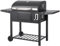 Sac Barbecue a carbonella, grande area di cottura, 74 x 45 cm, termometro, tavolini pieghevoli, vassoio regolabile, affumicatore esterno, verniciato a polvere, nero