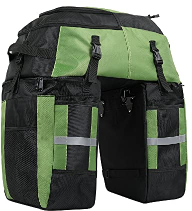 PACUM Fahrradtasche,Fahrrad GepäCkträGertasche 3 in 1 Fahrrad hinten Racksitz Kofferraumtasche 70L MTB Rennrad Multifunktionale Gepäckträgertasche 3 Farben mit Regenschutz (Color : Green)