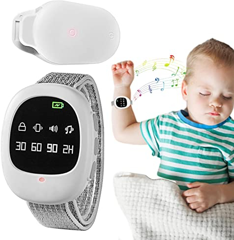 Povanjer Kabelloser Bettnässer-Alarm, Bettnässer-Alarm für Kinder | Empfindliche Erinnerungs-Vibrations-Bettnässer-Uhr, batteriebetrieben,Kabelloser Pinkel-Alarm für das Töpfchentraining mit
