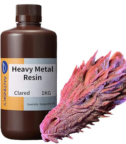 Antinsky Heavy Metal Resin 3D-Drucker UV-härtendes Harz 405 nm Photopolymer für LCD/DLP Hohe Präzision Geringe Schrumpfung Schnelle Aushärtung Episches Gefühl Einzigartiges metallisches Weinrot 1kg