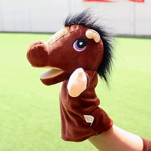 LOMTRATS Handpuppen für Kinder, Kleinkind enthält Wolf, Tiger, Löwe, AFFE und bewegliche offene Münder, perfekt zum Geschichtenerzählen, Unterrichten, im Vorschulalter und als Geburtstagsgeschenk