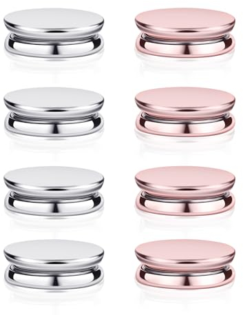 8 Stück Hijab Magnetnadeln, Vielseitig Einsetzbar Hijab Magnetische Pins Hijab-Magnete Ohne Haken Starke Magnetische Hijab-Nadeln Nadellose Brosche für Frauen Kleidung (Rosa, Silber)