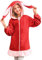 Haloumoning Mädchen Kapuzenjacke Niedlich Fleece Sweatjacke mit Reißverschluss und 2 Taschen Rot 8-10 Jahre
