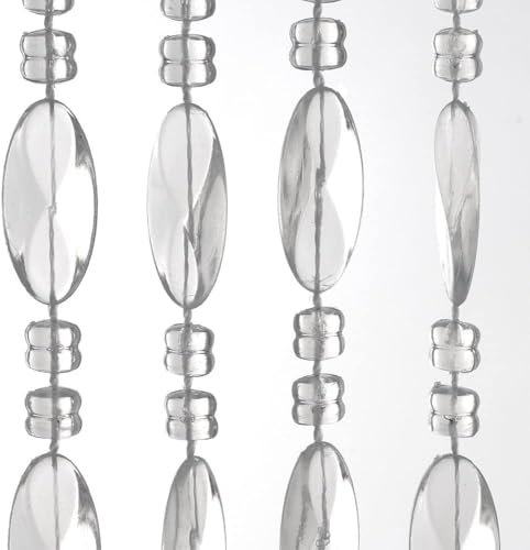 PALUPLUS Tenda a Perline Antimosche, frange con perline in PVC, misura 120x230 cm, tenda per porte e finestre, moschiera a pannello, catenelle a caduta, zanzariera per insetti -3825 (Trasparente)