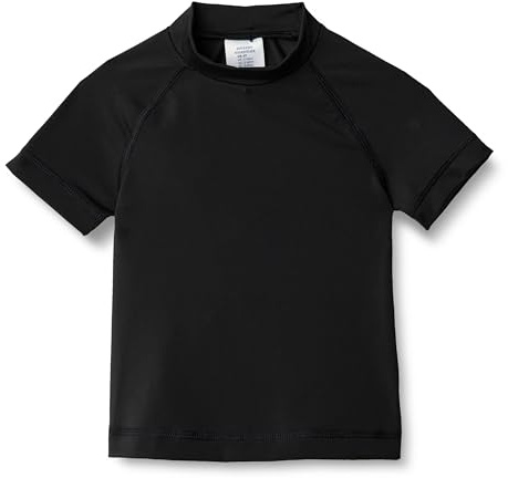 Amazon Essentials T-Shirt Rashguard a Maniche Corte da Ragazzo, Nera, M