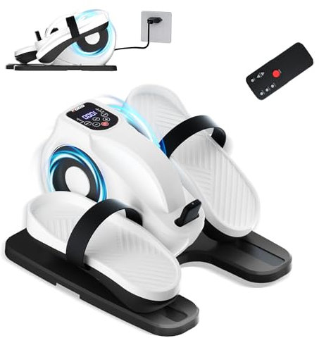 TODO Mini Ellittica Elettrico da casa, Ellittica Sotto Scrivania con Telecomando, Antiscivolo Tappetino, Pedaliera Elettrica Portatile con 12 Velocità Regolabile per Anziani e Adulti