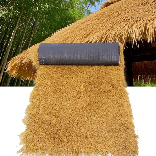Techo De Paja Sintética, Decoración De Techo De Paja Artificial, Decoración De Techo De Hierba De Cabaña De Barra Tiki Incombustible, Para Decoración De Bar Y Fiesta Hawaiana E(Size:1×5m（3.28×16.4ft）)