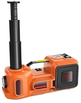 ATUMY Cric de Transmission Cric hydraulique de Voiture électrique de 5 tonnes, avec Pompe de gonflage de pneus et Lampe de Poche LED, vérins de Levage 3 en 1 Leve Voiture(135mm-360mm)