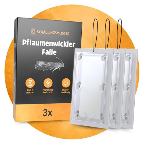 Pflaumenwickler Falle – 3 Stück – MIT Schnur – Pheromonfalle – Pflaumenwickler bekämpfen – Gegen Pflaumenwickler – Mittel gegen Pflaumenwickler – Pflaumenbaum - Pflaumenmadenfalle