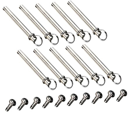 MUELODSIC Kit di Riparazione per Ventaglio Pieghevole Installazione Semplice Rivetti per Albero in Acciaio Inox Argento 10 Set