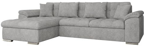 Mirjan24 Ecksofa Diana, Eckcouch mit Bettkasten und Schlaffunktion, Elegante Couch, Polsterecke Sofa, Couchgarnitur, Schlafsofa, Bettsofa (Coral 75, Ecksofa Links)