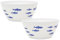Carousel Home Set of 2 Large Nautical Salad Serving Bowls | Blue Fish Design Plastic Bowls for Outdoor Dining, BBQs & Parties | Durable Kitchen Tableware - 25x12cm