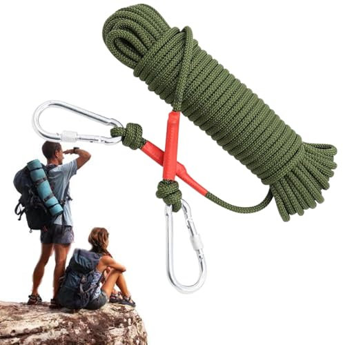 Cuerda de escalada estática, 5 m, cuerda de seguridad para trabajos al aire libre, equipo de tracción exterior, protección y paracord para senderismo, escape, supervivencia y montañismo