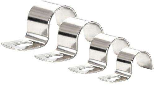 U-Rohrschellen Edelstahl, Ø12mm Einzelloch Rohrschelle Befestigungsschelle Kabelschellen Metall Kabelfixierung für Pipeline Wasserrohre Elektroleitung 12 Stück