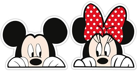 Thats IT - Disney Mickey Mouse & Minnie Mouse Sticker - Vinyl Decal for Car and Van – Waterproof Anime Stickers for Water Bottle - Indoor & Outdoor Sticker for Laptop - Pack of 2 - TI - 407