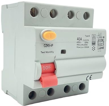 Disjoncteur Différentiel Type B 10KA 4P Triphasé 400V 16A 20A 40A 30mA For Borne De Recharge For Véhicules Électriques(4P63A100MA)