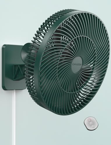 30,5 cm Wandventilator mit Fernbedienung, 4 Geschwindigkeiten, oszillierender, leiser Ventilator mit 90 ° Weitwinkel und 125 ° Neigung, Timer, inklusive 2,5 m Kabel und Netzteil für Schlafzimmer