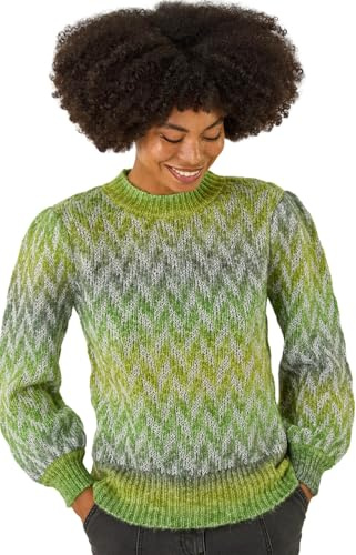 Roman Originals Thick Jumper for Women UK - Ladies Winter Autumn Smart Casual Knit Knitted Knitwear Pull-On Round Crew Neck Long Sleeve Work Office Dinner Party