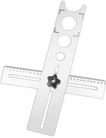 Fliesen Winkel Messlineal Einstellbar 25/40/45mm Edelstahl | Fliesenlochsucher Fliesen Werkzeuglineal Bohrlochmesswerkzeug Keramik Template Tool für Tischler Fliesenleger