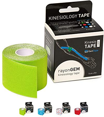 GemMedical RayonGEM Kinesiologie tape Green Rolle 5cm x 5m | Kinesiotapes | Wasserfestes & elastisches | Hautfreundliche Sport Tapes | Profi Physio Tape | Muskelunterstützung | Grün