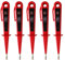H+H Werkzeug 45300 5 x 45300 Europrüfer/Spannungsprüfer/Phasenprüfer bis 250V GS geprüft nach VDE 0680 Made in Germany, rot/schwarz, 150 mm, 45300 VDE
