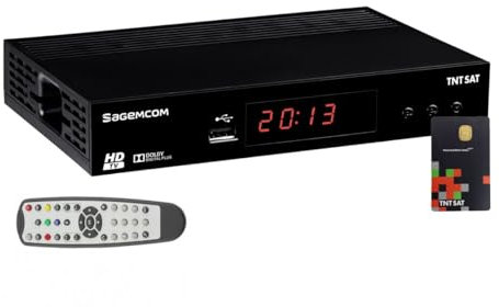 Sagemcom Décodeur Satellite HD Astra N°1 + Carte TNTSAT V6 Chaînes TNT Françaises recepteur demodulateur