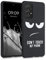 kwmobile Hülle kompatibel mit Samsung Galaxy A52 / A52 5G / A52s 5G - Handyhülle Silikon Case - Don't Touch My Phone Weiß Schwarz