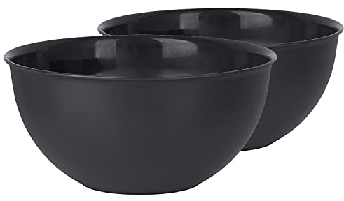 Pullmer Küchenschüssel 2er Set Ø 23 cm, aus Kunststoff, ideal als Müslischale, Salatschüssel, Rührschüssel, Servierschüssel, Plastikschüssel rund, spülmaschinengeeignet (3 L, Graphit)