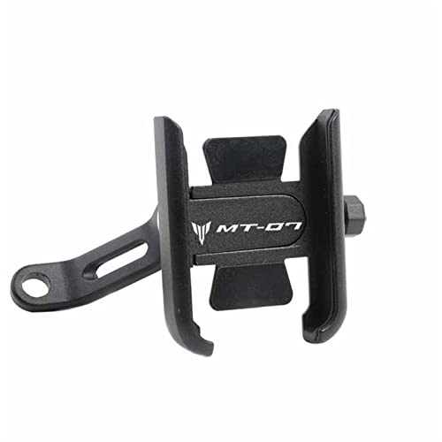 KBANDZ Supporto per Telefono Cellulare per Yamaha MT-07 MT07 MT-07 MT 07 Moto CNC Manubrio Specchietto Retrovisore Supporto per Telefono Cellulare GPS Staffa di Supporto (Colore : Mirror Type Black)