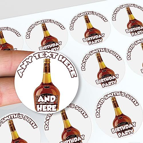 Personalisierte Brandy-Aufkleber, individuelle Etiketten, Dekoration, Party, Geburtstag, Feiern, 24 Sticker