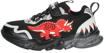 Bull Boys DNAL3397 AB01 Triceratops noir avec lumières et gadgets, Noir , 29 EU