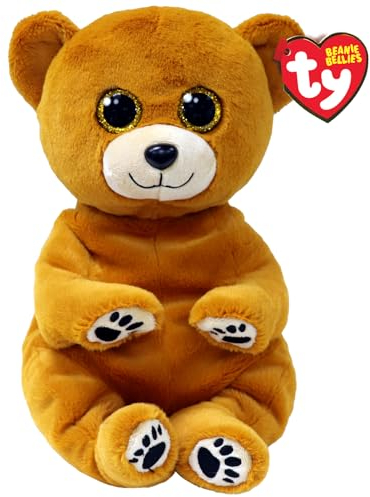 Ty Duncan Bear Beanie Bellies Medium 24cm - Quetschbare Beanie Baby Weiche Pluschtiere - Sammelbares Kuscheliges Stofftier