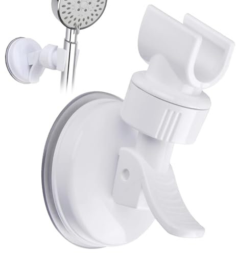 xlehoely Support de pommeau de douche réglable, support de pommeau de douche à ventouse, pommeau de douche amovible, support mural à ventouse, support de pommeau de douche pour salle de bain
