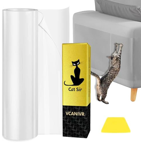 Sticky Paws Cat Furniture Protector Tape, 7.87 x 118, Anti-Scratch, Transparent, Free Cutting, for Carpet, Sofa, Couch, Door