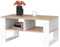 BDW - Couchtisch - Sofatisch mit offenem Regal Lamellen, Ablage - 92 x 45 x 53 cm Beistelltisch, Lowboard - Wohnzimmer, Modern - Stubentisch - Truhentisch - Holzwerkstoff (Eiche Sonoma/Weiss)