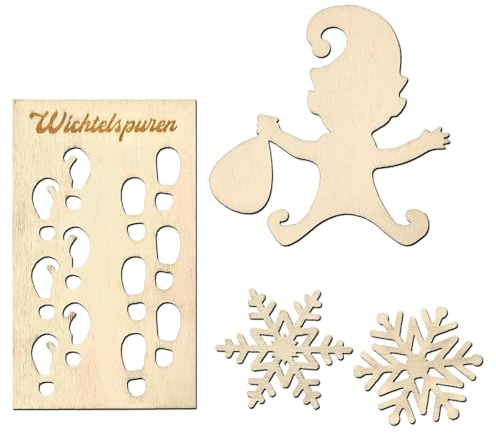 Wichtelschablone Fußabdrücke, Holz Wichtel Zubehör Fußabdrücke Schablone Fenster Weihnachtswichtel Elf, Wichtel Schablone,Wichtel Baustelle,Weihnachtsdeko Indoor Elf,für Böden,Fensterdekoration