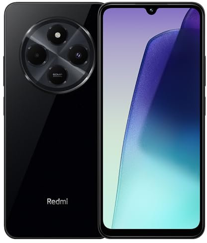 Xiaomi Redmi 14C Pratico smartphone Android da 8+256GB con NFC, processore G81-Ultzra, 2.0GHz, display da 6.88”, doppia fotocamera AI da 50MP, batteria da 5160mAH, Senza Caricabatterie, Schwar