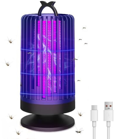 Lampe Anti Moustique, 2 en 1 Lampe Moustiques Intérieur avec Lumière LED, Insectes Électrique Anti Insectes Répulsif Efficace Portée 100m² pour Intérieur et Extérieur