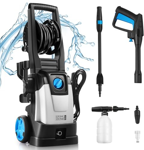 DKIEI Pressure Washers 150 Bar, 2000W Power Electric Cleaner With Spray Gun, Quick Turbo Nozzle & High Pressure Hose, High-Performance Jet Washer For Car, Patio, Garden Furniture, Driveways