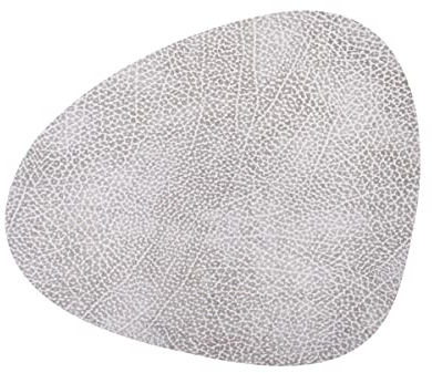 Lind DNA Tischset Curve L Recyceltes Leder Hippo Weiß-Grau, Maße: 37cm x 44cm, 98931