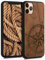 kwmobile Hülle kompatibel mit Apple iPhone 11 Pro Max Hülle - Holz Case - Handy Cover - TPU Handyhülle in Dunkelbraun Kompass Vintage