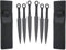 VIKING GEAR® 6X EXPENDABLE Wurfmesser Profi Kunai ca. 22,5 cm - Throwing Knife - Trainingsmesser - Gürtelmesser - Wurfmesser Set inklusive Holster aus Nylon - schnelles Werfen Messer schwarz Edelstahl