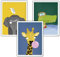 Close Up Kinderzimmer Poster Afrika 3er-Set (30 x 40 cm | 11,8x15,7) Babyzimmer Deko Bilder, Tiere Kunstdruck - Elefant, Giraffe & Krokodil