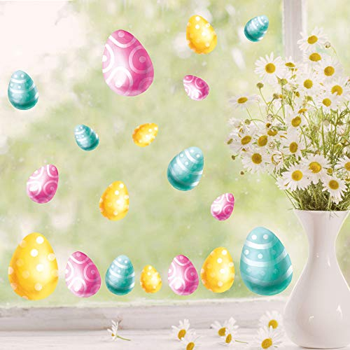 Wandtattoo Loft Fensterbilder Frühling Selbstklebend verschiedene Ostereier Motiv – A3 Bogen, Wiederverwendbar – Deko Frühling, Frühlingsbild Fenster, Fensterdeko Frühling, Fensterbild Ostern