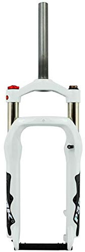 LHHL BMX Fork Snow Bike Front Fork For Bicycle 20 Inch Aluminum Alloy Air Suspension 100mm Travel 1-1/8 Steerer For 4.0 Tire (Color : White)