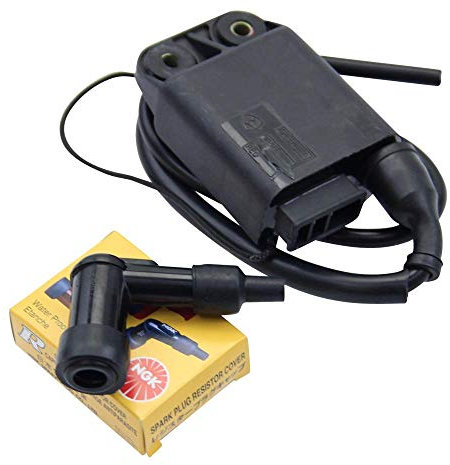 CDI Zündspule ohne Drehzahlbegrenzung für Tuning + NGK Zündkerzenstecker LB05F Piaggio Sfera Fly Free RST TPH Typhoon NRG Zip Quartz Vespa ET2 LX LXV, Gilera Stalker Runner 25 50